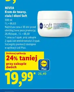 Lidl Krem do twarzy, ciała i dłoni Nivea Soft oferta