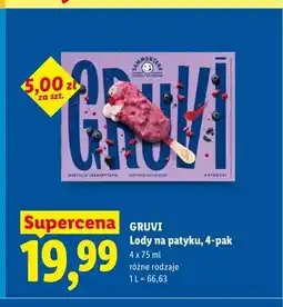 Lidl Lody na patyku Gruvi 4-pak oferta