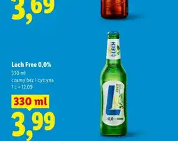 Lidl Piwo bezalkoholowe Lech Free czarny bez i cytryna oferta