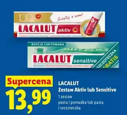 Lidl Zestaw pasta do zębów i pomadka Lacalut Aktiv oferta
