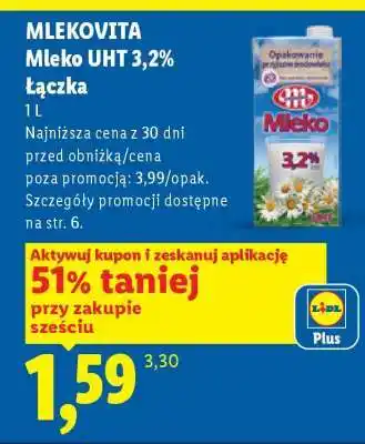 Lidl MLEKOVITA Mleko UHT 3,2% Łączka oferta