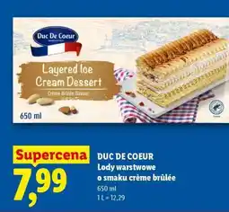 Lidl DUC DE COEUR Lody warstwowe o smaku crème brûlée oferta