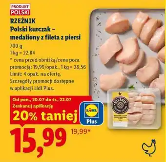 Lidl Rzeźnik Polski kurczak – medaliony z fileta z piersi oferta