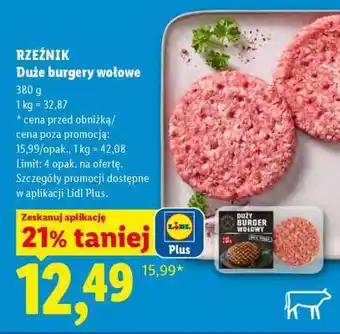 Lidl Rzeźnik Duże burgery wołowe oferta