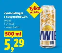 Lidl Żywiec Mango z nutą imbiru 0,0% oferta
