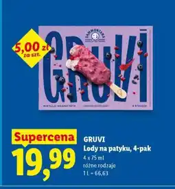 Lidl GRUVI Lody na patyku, 4-pak oferta