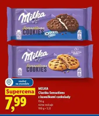 Lidl MILKA Ciastka Sensations z kawałkami czekolady oferta