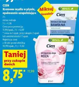 Lidl Cien Kremowe mydło w płynie, opakowanie uzupełniające oferta