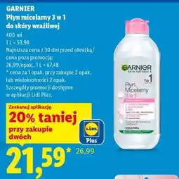 Lidl GARNIER Płyn micelarny 3 w 1 do skóry wrażliwej oferta