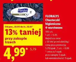 Lidl FLORALYS Chusteczki higieniczne 4-warstwowe oferta