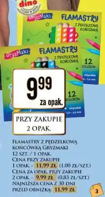 Dino FLAMASTRY Z PĘDZELKOWĄ KOŃCÓWKĄ GRYZMAKI oferta
