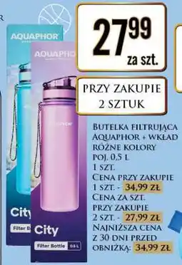 Dino BUTELKA FILTRUJĄCA AQUAPHOR + WKŁAD RÓŻNE KOLORY POJ. 0,5 L 1 SZT oferta