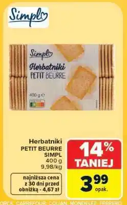 Carrefour Herbatniki petit beurre oferta