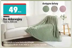 Biedronka SMUKEE Koc dekoracyjny oferta