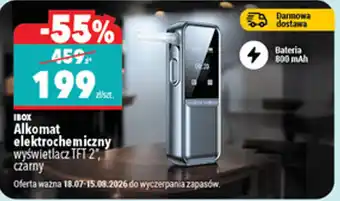 IBOX Alkomat elektrochemiczny wyświetlacz TFT 2", czarny