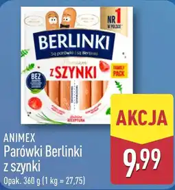 ALDI Parówki Berlinki z szynki oferta