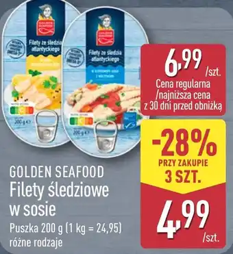 ALDI GOLDEN SEAFOOD Filety śledziowe w sosie oferta