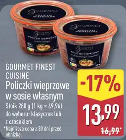 ALDI Gourmet Finest Cuisine Policzki wieprzowe w sosie własnym oferta