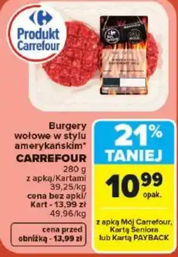 Carrefour Market Burgery wołowe w stylu amerykańskim* oferta