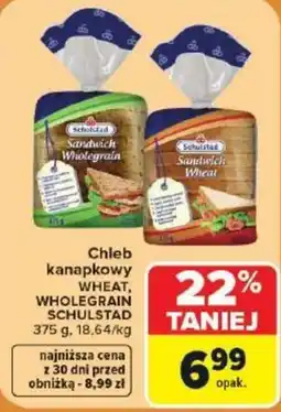 Carrefour Market Chleb kanapkowy WHEAT, WHOLEGRAIN SCHULSTAD oferta