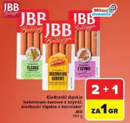 Carrefour Market Kiełbaski śląskie bekonowo-serowe z szynki, kiełbaski śląskie z kurczaka JBB oferta