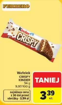 Carrefour Market Wafelek CRISPY KINDER oferta