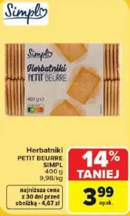 Carrefour Market Herbatniki PETIT BEURRE SIMPL oferta