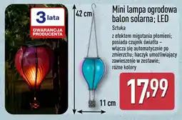 ALDI Mini lampa ogrodowa balon solarna; LED oferta