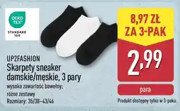 ALDI UP2FASHION Skarpety sneaker damskie/męskie oferta