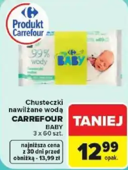 Carrefour Market Chusteczki nawilżane wodą CARREFOUR BABY oferta