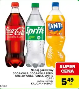 Carrefour Express Napój gazowany COCA-COLA, COCA-COLA ZERO, CHERRY COKE, FANTA, SPRITE oferta