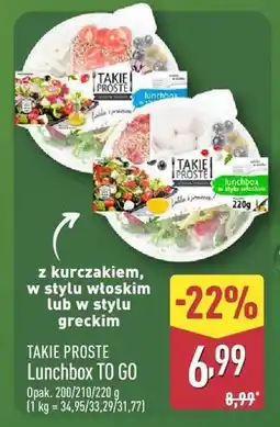 ALDI Danie gotowe Lunchbox TO GO z kurczakiem w stylu włoskim Takie Proste oferta