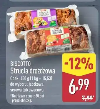 ALDI Strucla drożdżowa jabłkowa Biscotto oferta