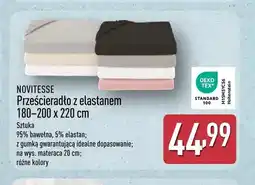 ALDI Prześcieradło z elastanem Novitesse 180-200x220 cm oferta