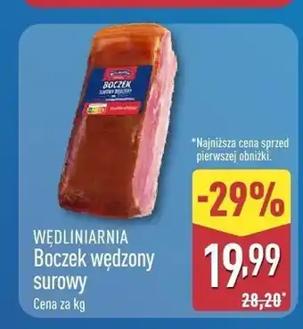 ALDI Boczek wędzony surowy Wędliniarnia oferta