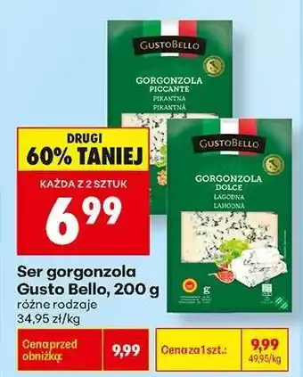 Biedronka Ser gorgonzola Gusto Bello, 200 g oferta