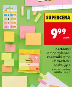 Biedronka Karteczki samoprzylepne, znaczniki stron lub zakładki indeksujące Post-it oferta