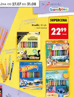 Biedronka Kredki Bambino w drewnianej oprawie z temperówką 12 szt oferta