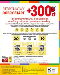Biedronka Biedronkowy Dobry Start - vouchery 300 zł na zakupy szkolne oferta