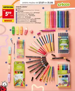 Biedronka Artykuły szkolne Cricco (kredki, minizakreślacze, długopisy żelowe, pędzelki, pisaki) oferta