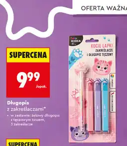 Biedronka Kidea Kocie Łapki Długopis z zakreślaczami oferta