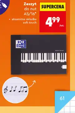Biedronka Oxford Zeszyt do nut A5/16 oferta
