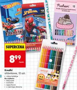 Biedronka Kredki ołówkowe Loozz, Pusheen, Hot Wheels, Spider-man, Emoji, 12 szt oferta