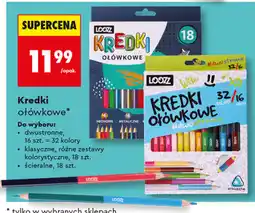 Biedronka Kredki ołówkowe Loozz, dwustronne/klasyczne/ścieralne oferta