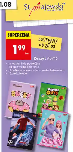 Biedronka Zeszyt St. Majewski A5/16 kartek laminowany oferta