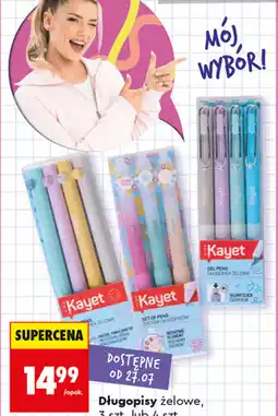 Biedronka Kayet Długopisy żelowe, 3 szt. lub 4 szt oferta