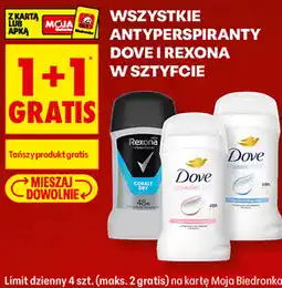 Biedronka Antyperspiranty Dove i Rexona w sztyfcie oferta