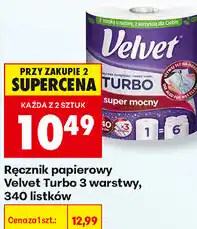 Biedronka Ręcznik papierowy Velvet Turbo, 3 warstwy, 340 listków oferta