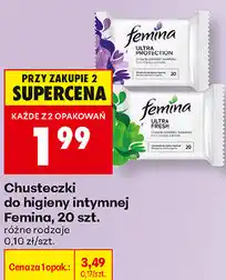 Biedronka Chusteczki do higieny intymnej Femina oferta