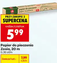 Biedronka Papier do pieczenia Zosia, 20 m oferta